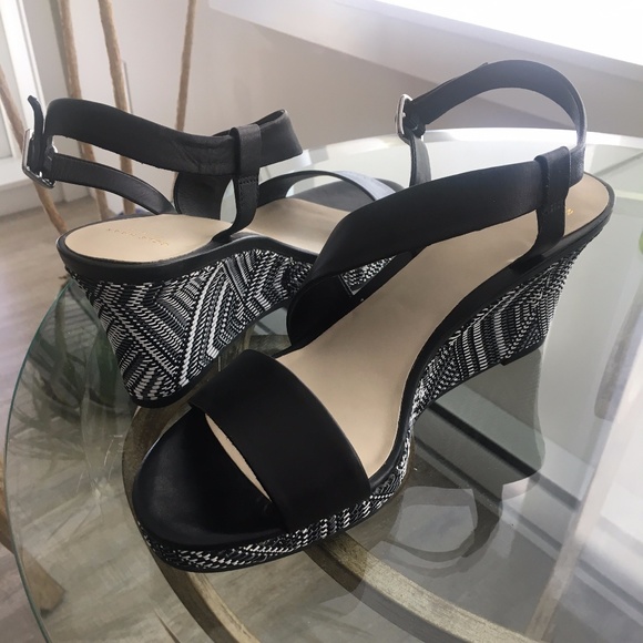 Cole Haan Ravenna black and white wedge sandal 9B - Picture 6 of 7